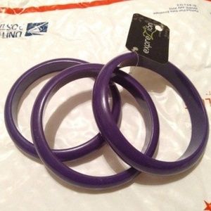 🆕NWT Purple Bangle Bracelet 3-Pack Set #1